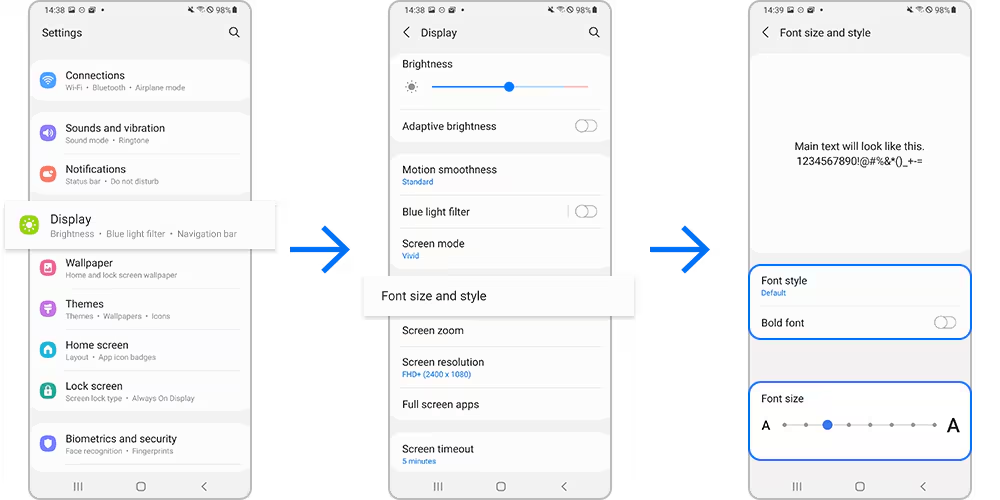 갤럭시 폰트 변경하는 방법
