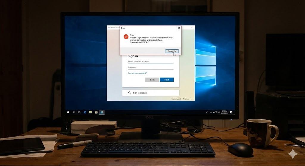 Microsoft 계정 로그인 오류 해결
