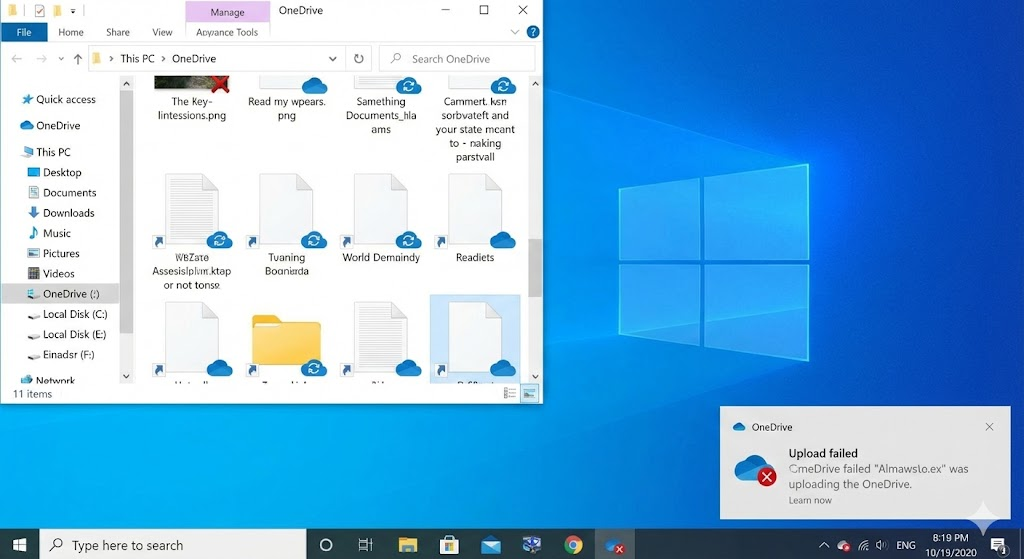 OneDrive 파일 업로드 안될 때