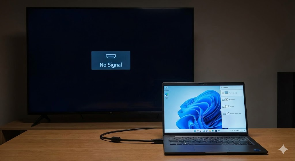 노트북을 TV 모니터에 연결했는데 화면 안 나올 때