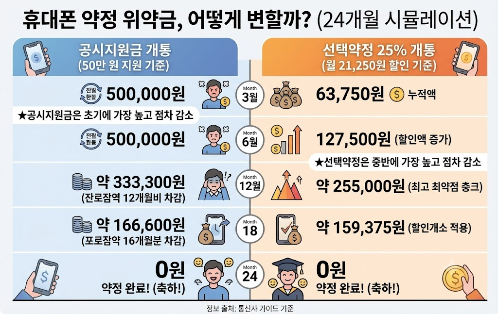 휴대폰 기존 약정 위약금 확인