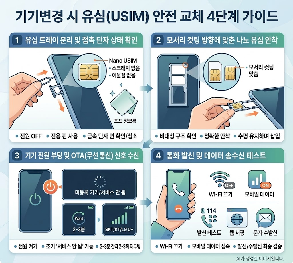 기기변경 시 기존 유심 재사용 가이드: 규격 호환성부터 초기화 및 에러 해결법 image