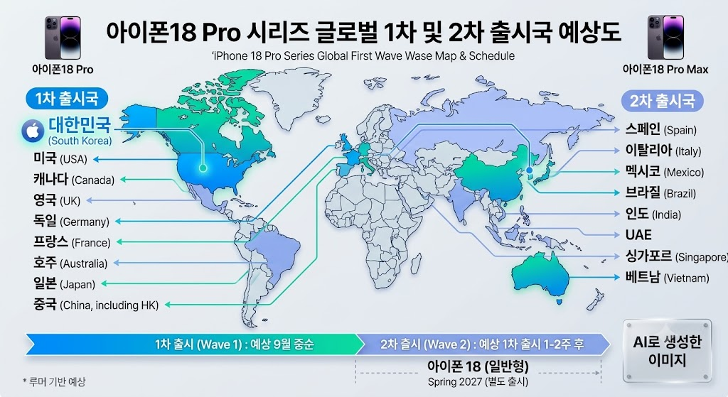 아이폰18 프로 1차 출시국