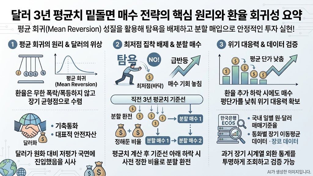 달러 3년 평균치 밑돌면 매수