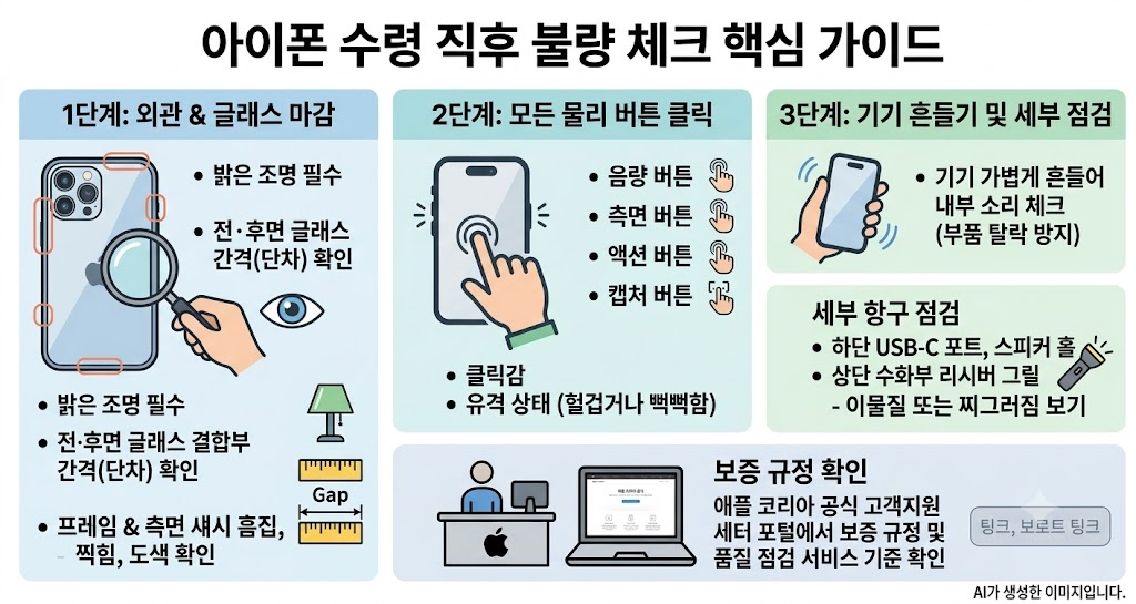 아이폰 수령 후 불량 체크리스트