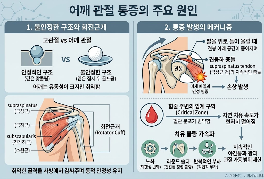 어깨관절 통증 발생하는 이유